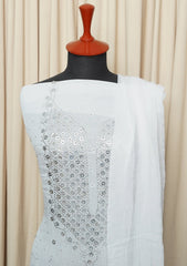 Winter Collection - Riwaj - Chiffon W/ Mukesh Work - White