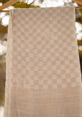 Pashmina Check Shawl D - 08 - Fawn