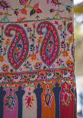 Pure Pashmina Qalamkari Shawl D - 04 - Brown