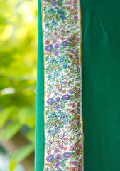 Pashmina Patch Work Shawl D - 16B - Bottle Green