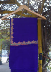 Wool Needle Work Shawl D - 38B - R Blue