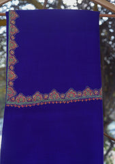 Wool Needle Work Shawl D - 38B - R Blue