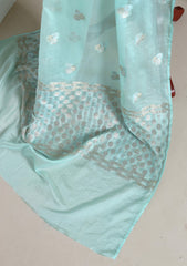 Formals - Fancy Closet - 2 pcs Suit - Satin Silk Jamawar D#04 Ferozi