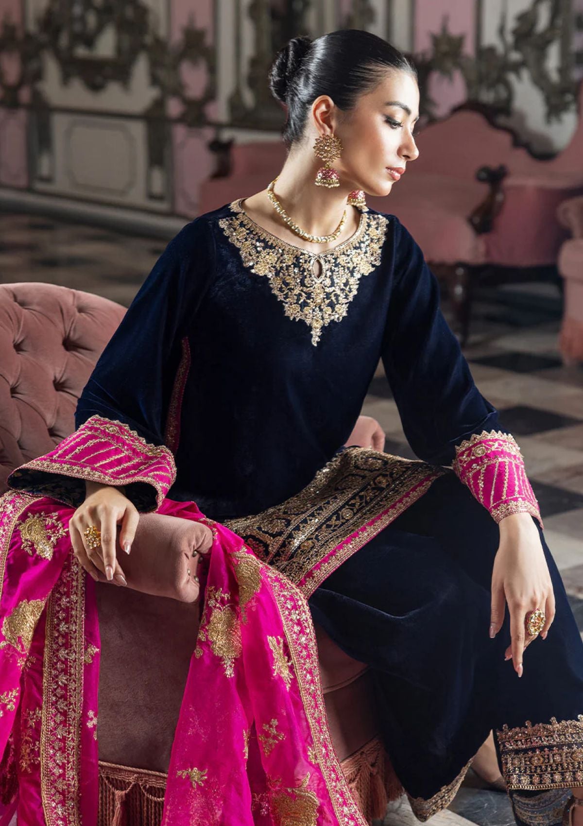 Winter Collection - Zainab Chottani - Velvet Unstitched 24 - D#5 - Tara