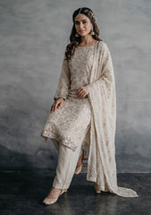 Formals - Riwaj - Fancy Bamber Chiffon - 2 Pcs Suit - CBD#04 - Beige