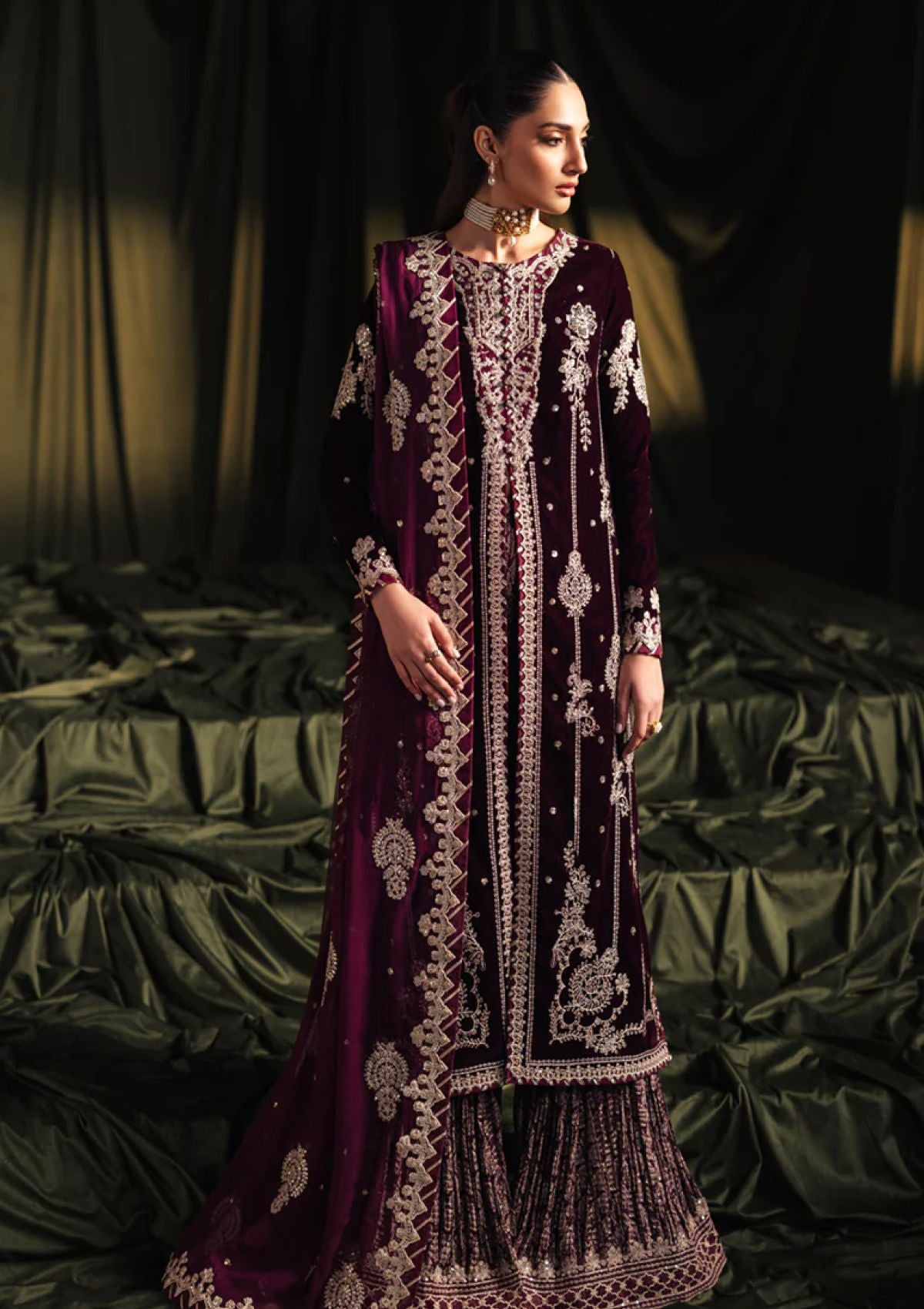 Winter Collection - Qalamkar - Velvet Edit - QV24#01 - AMANI