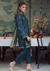 Winter - Sahar - Elara - Fall Printed - 3 Pcs - AW1-25-03 - Emerald Dusk