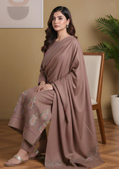Winter - Riwaj - Pashmina Embroidered Suit - D#09 - Brown