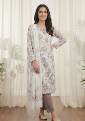 Lawn - Rubaaiyat - Digital Printed 26 - 2 By 2 - D#30 - White