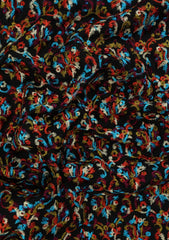Elite Men Embroidered Jamawar Fabric - Black