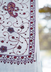Pashmina Emboridered Shawl D - 130 - Off White