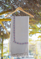 Wool Needle Work Shawl D - 49 - Grey