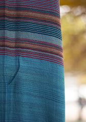 Pure Pashmina Lining Work Shawl D - 02B - Ferozi