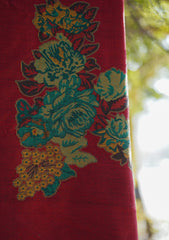 Pure Pashmina Kaani Jamawar Shawl D - 87 - Maroon