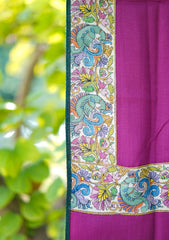 Pashmina Patch Work Shawl D - 15 - Magenta