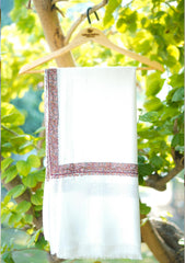 Needle Work Wool Shawl D - 30 - Off white