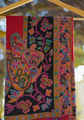 Pure Pashmina Qalamkari Shawl D - 34 - Maroon