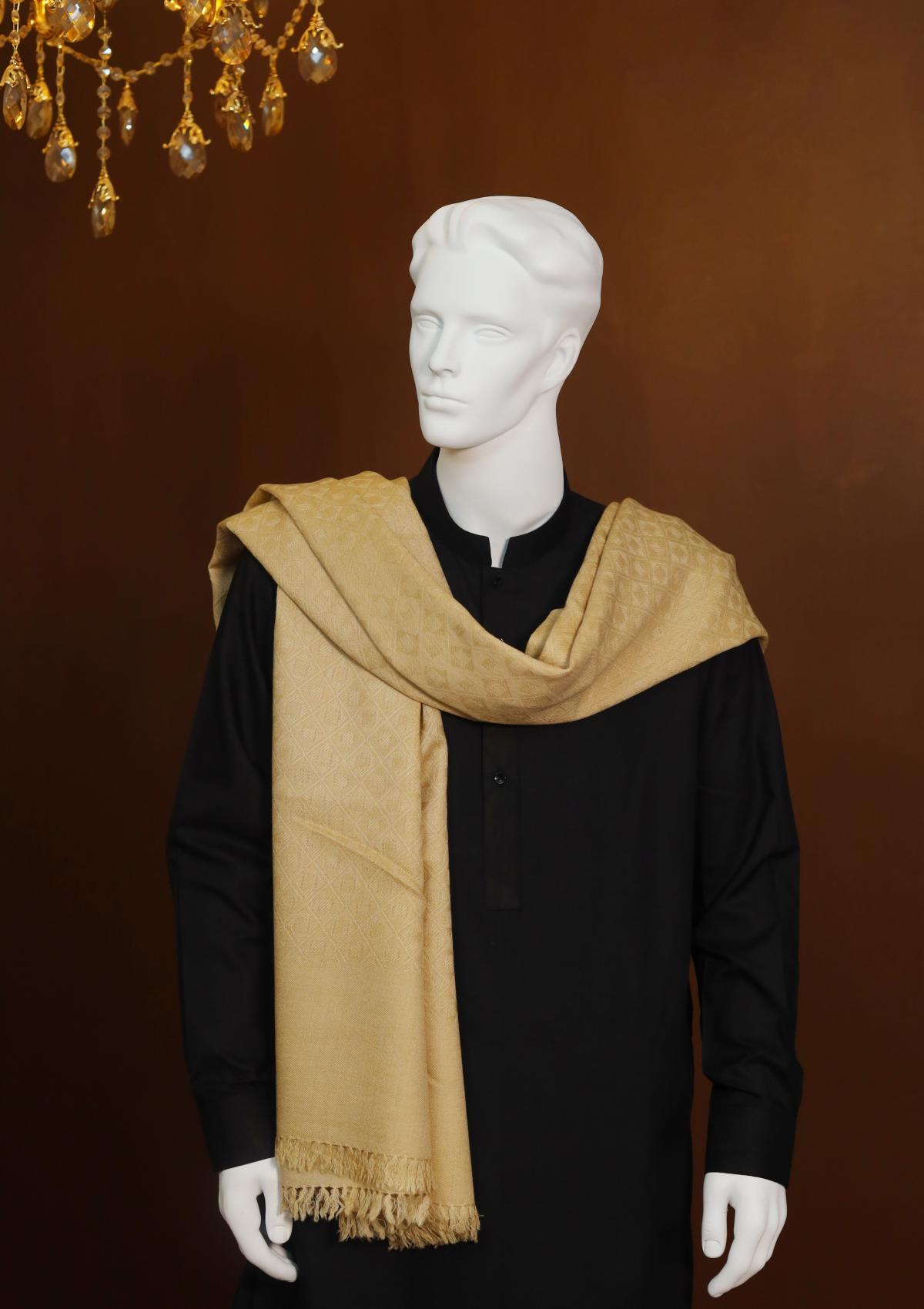 Men Shawls - Wool Shawls - D#206 - Fawn