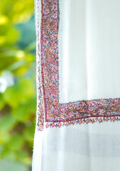 Needle Work Wool Shawl D - 30 - Off white