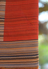 Pure Pashmina Lining Work Shawl D - 02B - Rust