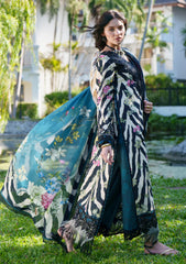 Lawn - AJR Couture - Printed Chikankari 26 - Iris