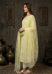 Formals - Riwaj - Fancy 26 -  Ari & Mukesh Work - 2 Pcs - D#01 - L Yellow 3