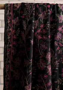Karandi Embroidered Shawl D#16 - Black