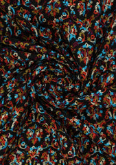Elite Men Embroidered Jamawar Fabric - Black