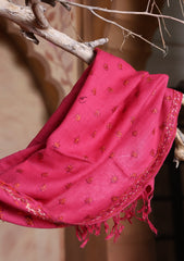 Pashmina Kashmiri Jaaldar Scarf D#33 - Pink