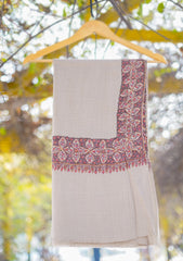 Pure Pashmina Kashmiri Work Shawl D - 26 - Mouse