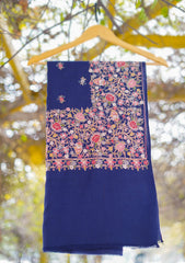 Pashmina Emboridered Shawl D - 70 - N Blue