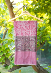 Pure Pashmina Kaani Jamawar Shawl D - 73 - Pink