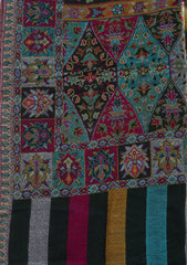 Pure Pashmina Kaani Jamawar Shawl D - 01 - M Black