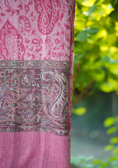 Pure Pashmina Kaani Jamawar Shawl D - 73 - Pink