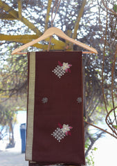 Pashmina Emboridered Shawl D - 129 - Chocolate