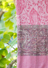 Pure Pashmina Kaani Jamawar Shawl D - 73 - Pink
