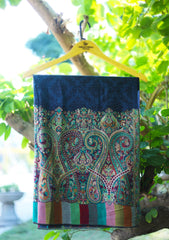 Pure Pashmina Kaani Jamawar Scarf D - 17C - N Blue