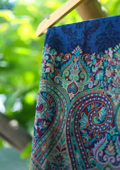 Pure Pashmina Kaani Jamawar Scarf D - 17C - N Blue