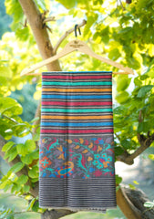 Pure Pashmina Kaani Jamawar Shawl D - 58 - M Black