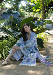 Lawn - Elaf Premium - Signature Embroidered Prints 26 - ESA#06A - MOONLIT PETALS