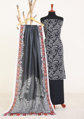 Winter - Rubaaiyat - D Prints - Marina 26 - Wool Shawl - RPM#02 - Black