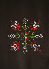 Wool Needle Work Shawl D - 50 - Black