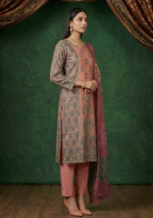 Formals - Riwaj - Fancy Chiffon Jamawar - 2 Pcs Suit - CND#15 - T Pink