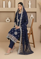 Formals - Riwaj - Fancy Bamber Chiffon - 3 Pcs Suit - CBD#2080 - N Blue