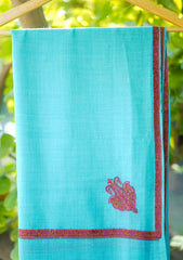 Pashmina Emboridered Shawl D - 01 - Ferozi