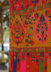 Pure Pashmina Qalamkari Shawl D - 04C - D Rust