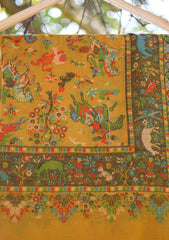 Pure Pashmina Kaani Jamawar Scarf D - 09 - Mustard