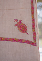 Pure Pashmina Kashmiri Work Shawl D - 27 - D Skin