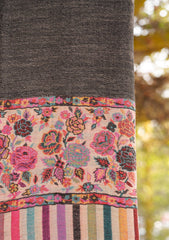 Pure Pashmina Kaani Jamawar Shawl D - 57 - Black