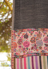 Pure Pashmina Kaani Jamawar Shawl D - 57 - Black